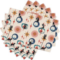 Mid Century Black Cat Modern Placemats Set of 6,Kitchen Table Mats for Dining Outdoor Home Decor 12x18 Retro Place Mats 6 PCS, Style-17
