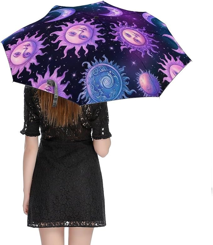 3 Fold Car Umbrella Folding Portable Automatic Umbrella Sunny Rain Sunscreen