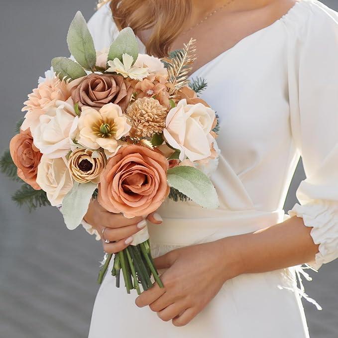 Artificial Flowers Combo Box Set Fake Flowers with Stems Artificial Bouquet Flowers for Wedding Centerpieces Arrangements Baby Shower Party Home Decor