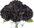 2Bouquets Artificial Fake Flowers Plants Silk Hydrangea Arrangements Wedding Bouquets Decorations Plastic Floral Home Kitchen Garden Party Festival Bar DIY (Black)