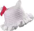 Crochet Bucket Hat for Women Flower Knit Hat Hollow Out Foldable Cap Hats
