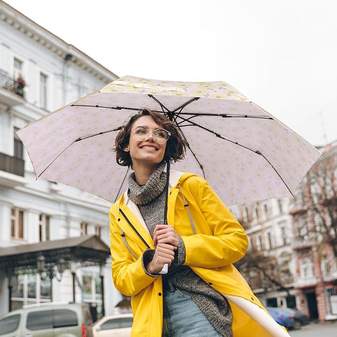 Umbrella Windproof Travel Umbrellas for Rain - Easy Auto Open Close, Durable & Compact Umbrella, Strong Metal Frame, Windproof and Waterproof Umbrella for Travel