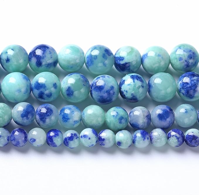 12MM 32PCS Peacock Blue Persian Jade Spacer Loose Beads for Jewelry Making DIY Bracelet Necklace
