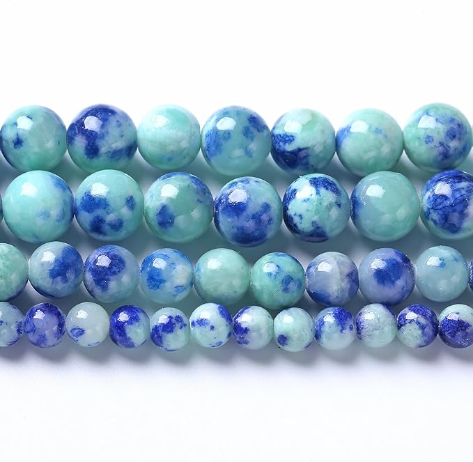 4MM 86PCS Peacock Blue Persian Jade Spacer Loose Beads for Jewelry Making DIY Bracelet Necklace