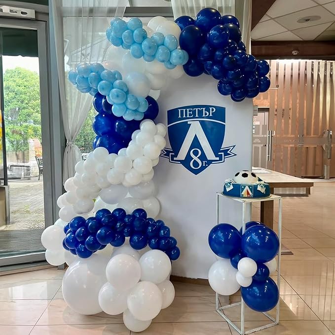 Togvu Royal Blue Balloons Different Sizes, 123 Packs Matte Blue Balloons, Pack of 18 12 10 5 Inch Premium Balloons Garland Arch Kit for Birthday Graduation Baseball Nautical Party Decorations