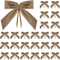 24 Pcs Light brown Small Velvet Christmas Bows for Christmas Tree, Wreath, Gift Wrapping, Crafts, Wedding, Party, Twist Tie Bows for Treat Bag Bakery Candy Bags, Home Decor 1"W,3.5 x 3.5 inch