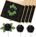 100 Pieces Artificial Foam Rose Flowers Faux Bouquet with Leaves and Stems for DIY Wedding Bouquets Centerpieces Bridal Shower Party Valentine Home Decorations(Black)