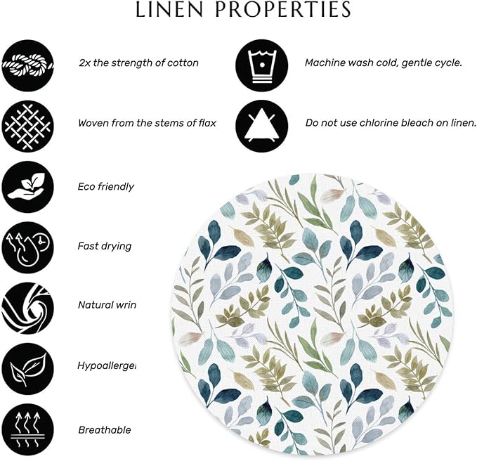 Flower Round Placemat Set of 4 Elegant Linen Table Mats for Dining, Heat Resistant, Stain Resistant Perfect for Dinner Parties, Restaurants, and Everyday Use