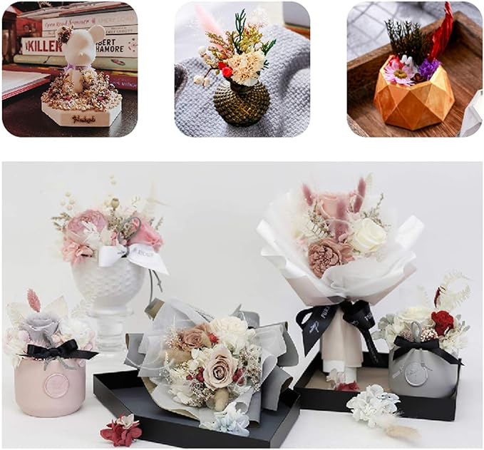 4 Packs Real Natural Dried Flowers for Making Mobile Phone Case Candle Handmade Crafts Epoxy Resin Pendant Necklace Jewelry DIY Accessories,Mixed Multi-Color Dried Flowers(Random Shipping 4 Packs)