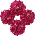 Hollyone Fuchsia Silk Hydrangea Artificial Flowers Heads 7.4inch Large Fake Hydrangea 4Pcs Full Faux Flowers with Stems for Wedding Party Table Centerpieces Flower Arrangement Home Decor