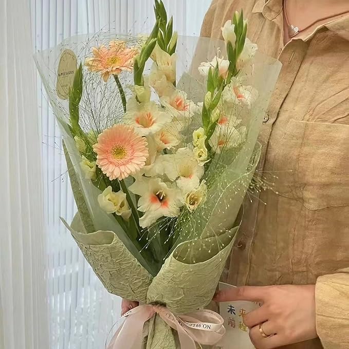 LLBWKC 20 Sheets Flower Wrapping Papers, Korean Cotton Wrapping Flower Paper, Non-Woven Floral Wrapping Paper, Waterproof Flower Bouquet Wrapping Papers for Florist Supplies, Gift Packaging 23x23 in