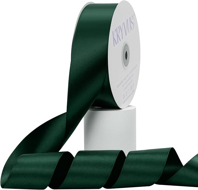 Hunter Green Satin Ribbon, Double Faced 2 Inch X 50 Yards Hunter Green Ribbon, Premium Satin Ribbon for Gift Wrapping, Crafts, Hair Bow Making, Sewing, Flower Bouquet, Wedding Party Decor