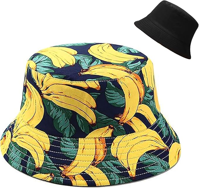 Malaxlx Bucket Hat Beach Sun Hat Fishing Hat for Women Men, Outdoor Travel Reversible Double Side Wear Fisherman Hat