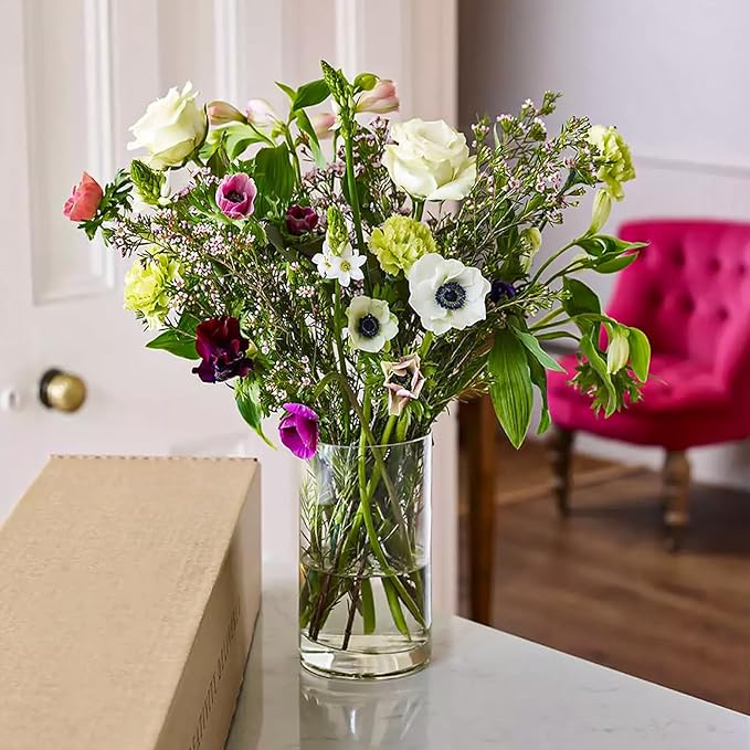 6 Pack Glass Cylinder Vase for Table Centerpieces, 6 Inch Clear Glass Flower Vases Bulk Glass Hurricane Candle Holder Small Floral Vases for Table, Floating Candle Vase for Wedding Home Décor