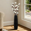 Black Ceramic Tall Floor Vase – 15.7" Modern Minimalist Decorative Large Vase for Living Room Corner, Entryway, or Office Home Decor