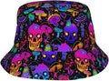 Mushrooms Skulls Cool Bucket Hat Beach Sun Hat Beach Fishing Hat for Men Women