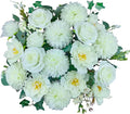 Premium Artificial Flowers, White Silk Flower Bouquets, Ivory Fake Flowers Decoration, Faux Floral Arrangements for Wedding Bridal Bouquets, Home Decor, Baby Shower, Table Centerpieces