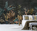 Dark Jungle Wallpaper Peel and Stick Tropical Plant Leaves Self Adhesive Mural for Living Room Bedroom 82"x57"