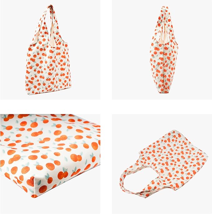 Canvas Tote Bag, Large Capacity Shoulder Bag with Inner Pockets, Foldable Shopping Bag