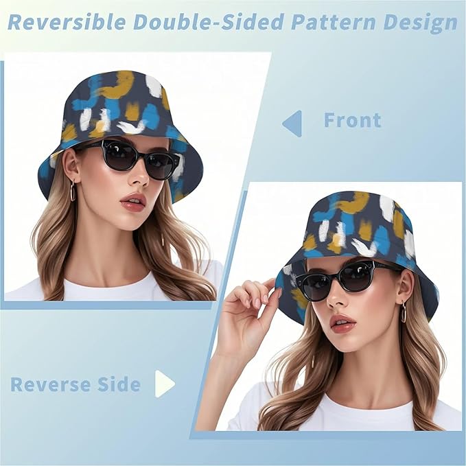 Wildflowers Floral Bucket Hat for Men Women, Summer Vacation Outdoor Travel Reversible Double Side Beach Caps Fisherman Hat
