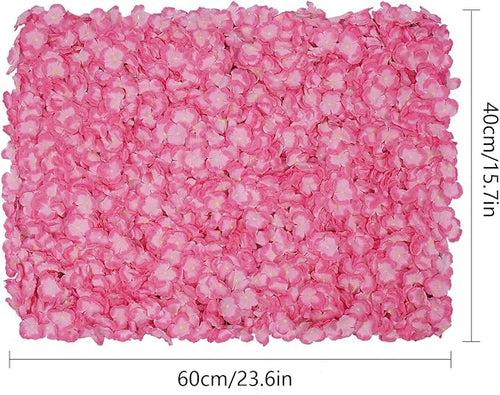 16"x 24" Artificial Flower Wall Panels,Flower Wall Mat Silk Flower Panels for Outdoor Garden Backyard Fence Fence Privacy Screen and Indoor Wall Decor(20Pcs Pink,Style 2)