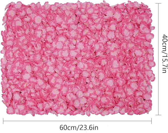 CNCEST 20Pcs Flower Panels,15.7"x 23.6" Artificial Flower Wall Panel, Pink Flower Backdrop Wall for Home Party Wedding Christmas Festival Photo Backdrop Decor (Pink-20pcs)