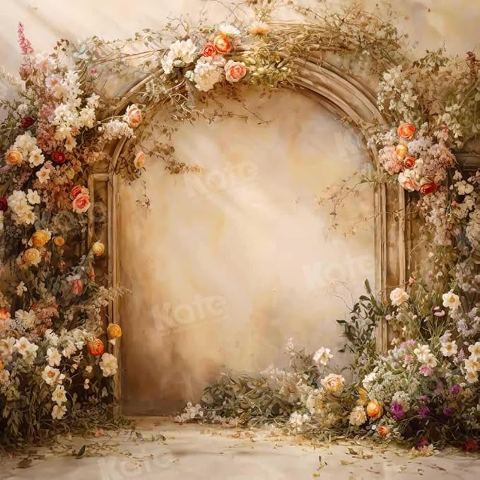 Kate Flower Wall Backdrops Arch Pregnant Wedding Party Supplies Photo Shoot Portrait Photo Background, 8x8ft