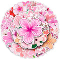 Sakura Stickers for Teens Boy Girls Kids|50 Pcs|Bright Vinyl Waterproof Stickers for Laptop Phone Luggage Flasks Water Bottle Bike Car Notebook Tablet,Aesthetic Cartoon Flowers Decals Pack(Sakura)