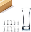 WGV Gathering Bouquet Vase Bulk, 4.5" W, 10" H, Clear Glass Floral with Flared Oval Opening, Centerpiece, Home Wedding Event Decor, 12 Pieces (VCK0910)