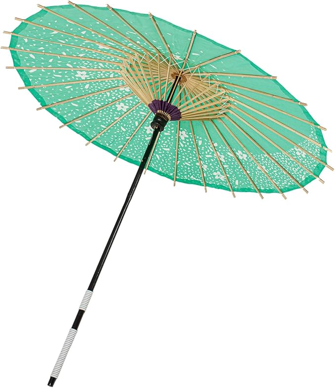 THY COLLECTIBLES Classic Chinese Art Asian Style 33" Paper Parasol Umbrella with Long Handle and Floral Print for Wedding Parties, Photography, Costumes, Cosplay, Decoration And Other Events
