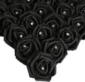 IPOPU 100pcs Black Rose Artificial Flower Heads Bulk with Crystal 3in Real Looking Foam Fake Roses Faux Flowers for DIY Craft Wedding Bouquets Arrangements Party Table Home Decorations(Black)