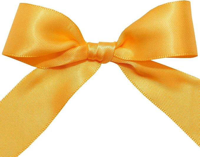 Morex Ribbon Double Face Satin Ribbon 7/8" X 50 YD Gold Ribbon for Gift Wrapping, Birthday Gift Cards, Satin Dress for Women, Silk Ribbons for Crafts, Wedding Gifts for Couple