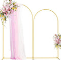Fomcet Metal Arch Backdrop Stand 7.2FT & 6.6FT Set of 2 Gold Wedding Arch Stand Backdrop Frame for Birthday Party Baby Shower Graduation Ceremony Decoration