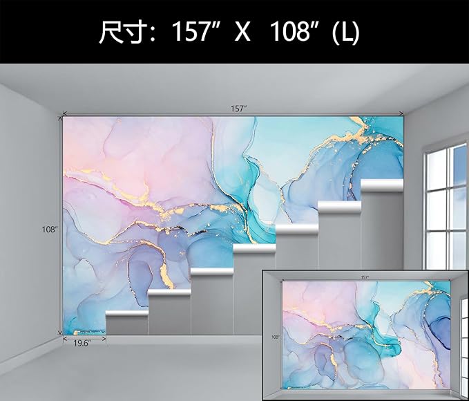 WFBHUA-Marble Wallpaper Peel and Stick Pink Purple Green Self Adhesive Abstract Art Wall Mural for Girl's Room Bedroom 157“x108