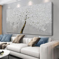 VAYIMDH Botanical Wall Decor for Living Room White with Gold Painting on Canvas Floral Wall Art Nature Artwork for Office Home 29"x 58" Hand Painted