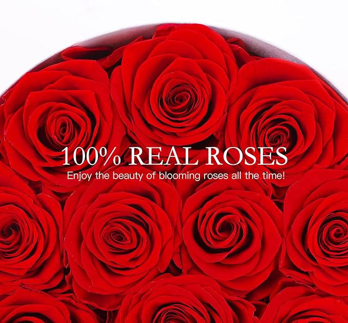 FIACO Gifts for Women Preserved Flowers in a Box-12 Forever Real Rose Flowers for Delivery Prime Birthday Gifts for Mom Grandma Wife Girlfriend Sister Fresh Flowers Eternal Rose