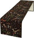 Rustic Forest Table Runner, Farmhouse Country Fairy Woodland Wild Animals Butterfly Mushroom Table Runner for Home Kitchen Dining Table Decor, 13x120inch