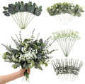 60 Pcs Mixed Artificial Eucalyptus Leaves Stems Bulk,Baby Breath Artificial Flowers Bulk with Eucalyptus Leaves Greenery Stems for DIY Bouquets Wedding Floral Home Decor (Green-60pcs)