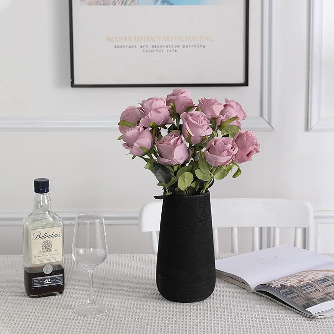 Nubry Artificial Silk Rose Flower Single Stem Lifelike Vintage Fake Rose for Wedding Bouquet Floral Arrangements Home Party Centerpiece Decoration, 10pcs (Vintage Mauve)