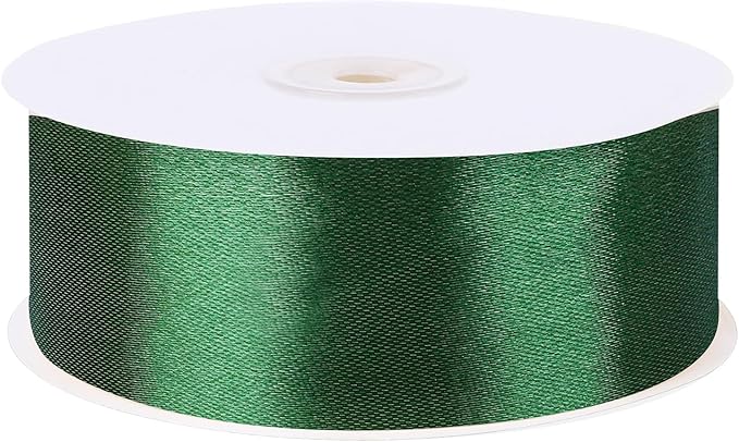 Dark Green Ribbon 60 Yards 1 1/2 Inch Emerald Green Satin Christmas Ribbon for Gift Wrapping Crafts Flower Bouquet Wedding Christmas Wreath Xmas Decorations