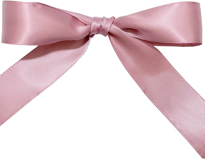 Morex Ribbon Double Face Satin Ribbon 7/8" X 50 YD Rosy Mauve Ribbon for Gift Wrapping, Birthday Gift Cards, Satin Dress for Women, Silk Ribbons for Crafts, Wedding Gifts for Couple