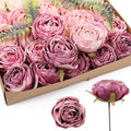 IPOPU Roses Heads Dried Silk Flowers 25PCS Fake Roses Heads for Floral Arrangements Roses Artificial Flowers for Silk Bouquet Bulk Wedding Flowers in Purple Bulk Silk Roses (Light Pink Purple Mixed)