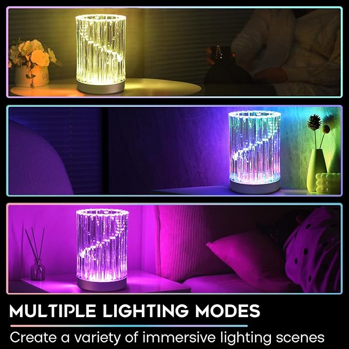 LED Lighted Vase for Flowers, 5-in-Tall RGB Color Changing Flower Vase, Unique Colorful Decorative Pot, Acrylic Vases for Home Office Table Shelf Decoration, Modern Room Decor Aesthetic