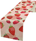 Strawberry Table Runner, Spring Summer Fruit Birthday Party Decoration Dining Room Home Kitchen Table Decor 13 x 70In
