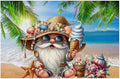 PVC Placemats Set of 6 Summer Gnomes Cute Wipeable Table Mats Washable Heat Resistant Non Slip Vinyl Dining Table Mat for Kithen Indoor Outdoor Patio Farmhouse Place Mats Decorative