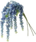 Dailisen 3 Strands 40'' Silk Blue Wisteria Artificial Flowers, Fake Wisteria Floral Hanging Plant Garland, for Home Decor, Party, Floor Vase, Balcony, Wedding Arrangement Decoration (Blue)