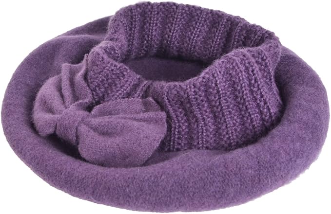 VECRY Lady French Beret 100% Wool Beret Floral Dress Beanie Winter Hat
