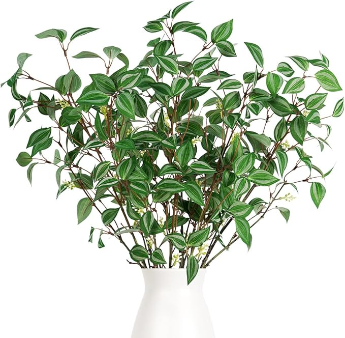 Melorca&Guilla Artificial Plants,6PCS 35" Green Faux Branches for Vase,Faux Greenery Stems Vase Branches Fake Plants Artificial Branches for Shop Garden Office Home Décor (6, Painting Orchids)