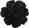 U'Artlines 10 Heads Artificial Peony Silk Flower Leaf Home Office Wedding Party Festival Bar Decor (Black)