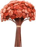 Meldel 32Pcs Ranunculus Artificial Flower, Burnt Orange Faux Ranunculus Flowers for DIY Bouquet, Rose Bulk Fake Peony Wedding Filler Flowers for Centerpieces Arrangements Bridal Shower Decorations